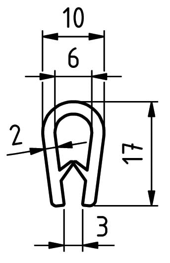 KANTLIST SVART 4M 6MM