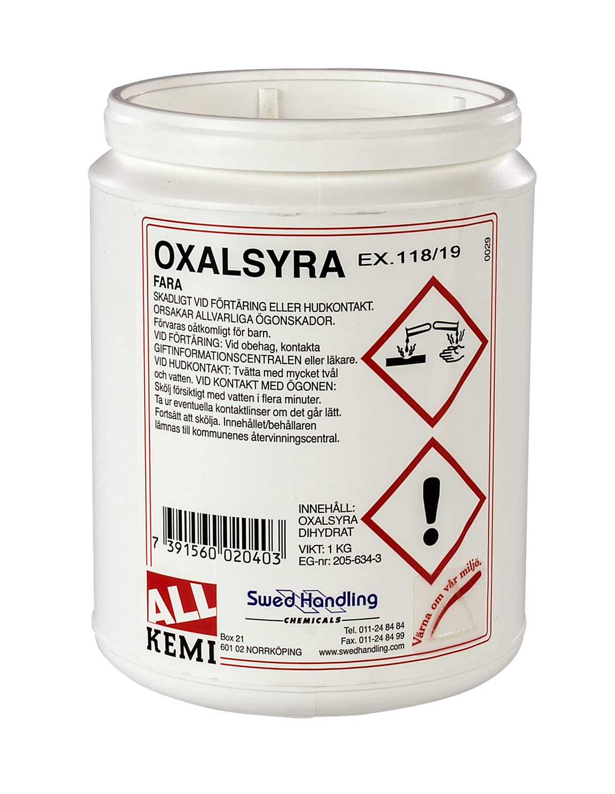 OXALSYRA PULVER 1KG