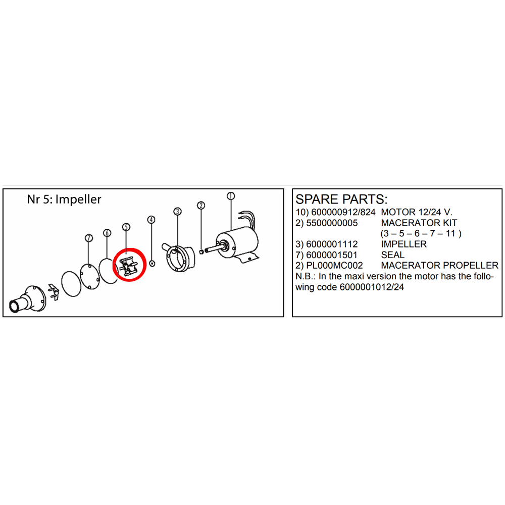 IMPELLER TILL 04450,04213 TOALETTAVFALLSPUMP